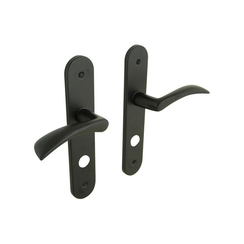 Lot de 2 poignées de porte Azur conda/décondamnation, inspire, entraxe 165 mm noir mat - Chrisligne