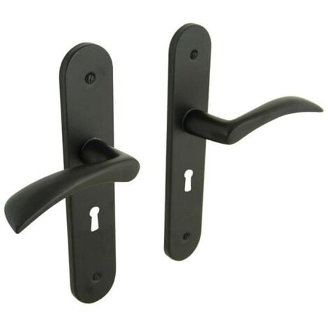 CHRISLIGNE Lot de 2 poignées de porte Azur entrée de clé CHRISLIGNE, aluminium entraxe 165 mm