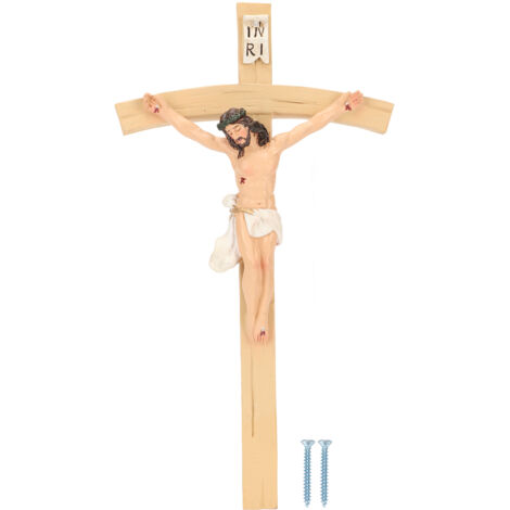 Christ en Croix Artisanal - Croix Murale Détaillée pour Décoration Intérieure et Cadeau Religieux