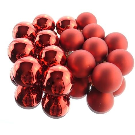 DECORIS Christbaum-Mini-Kugeln Christmas Red rot Ø 3,5 cm aus Glas - 16er