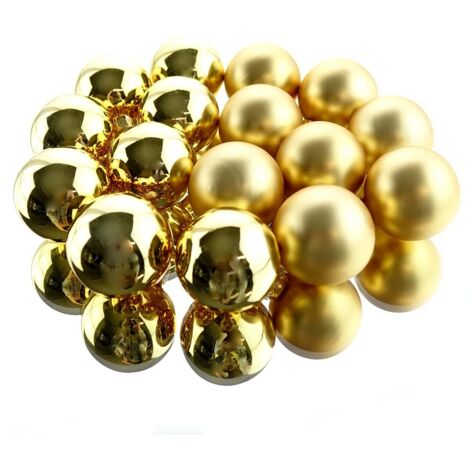 Christbaum-Mini-Kugeln Light Gold goldfarben Ø 3,5 cm aus Glas - 16er Set