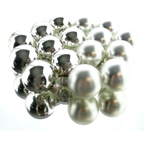 Christbaum-Mini-Kugeln Silver silberfarben Ø 3,5 cm aus Glas - 16er Set