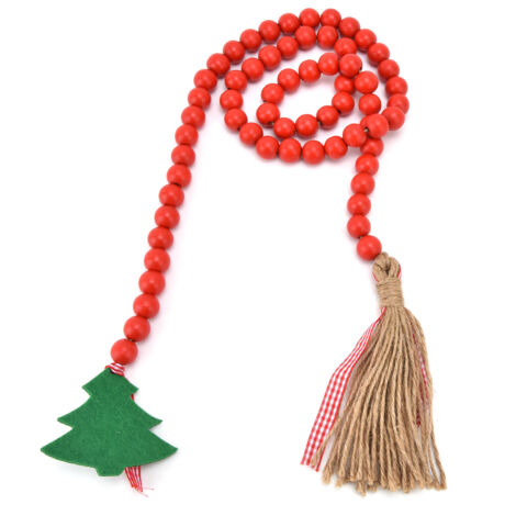 Christbaumkugel aus Holzperlen – Festliche Heimdekoration aus roten Perlen