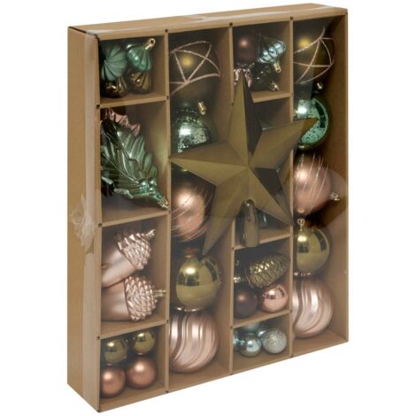 Christbaumkugeln und Weihnachtsdeko, 60er-Set