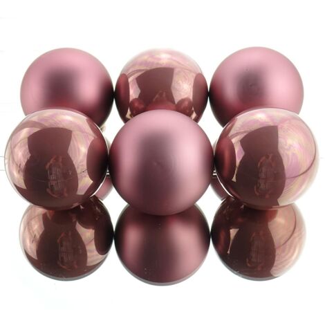 Christbaumkugeln Velvet Pink samtpink Ø 8 cm aus Glas - 6er Set