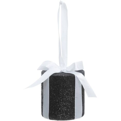 Christbaumschmuck Geschenk rund schwarz 6cm - Atmosphera créateur d'intérieur