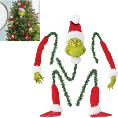 Christbaumschmuck-Geschenke, Christbaumspitze, Elfenkopf/-arm/-bein für den Baum, ausgestopftes Elfenbein oben aufgeklebt, Girlandenhaken-Ornamente