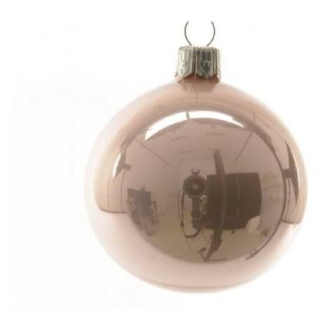 Christbaumschmuck Glänzende rosa Glaskugel 6 cm