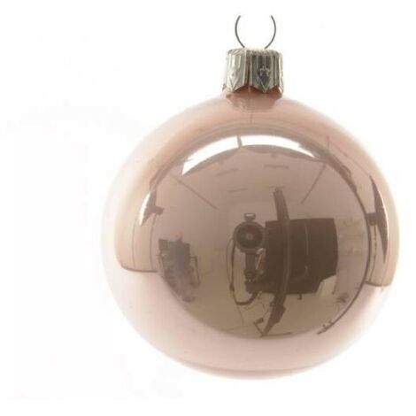 Christbaumschmuck Glänzende rosa Glaskugel 8 cm