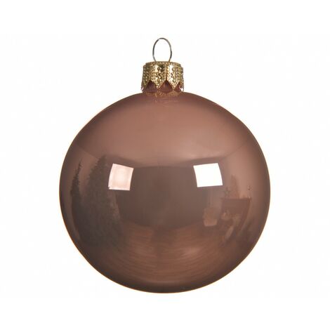 Christbaumschmuck Glaskugel aus polierter Bronze 6 cm