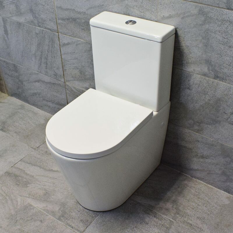 Christie Short Projection Rimless Comfort Height Toilet wc, Without pan connector