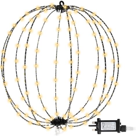 Christmas 40cm 3D Foldable  Lighted Spheres - Large Fold-Flat Metal Frame LED Ball Lights for Indoor & Outdoor