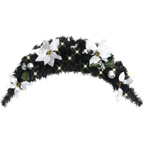 Christmas Arch with LED Lights Black 90 cm PVC