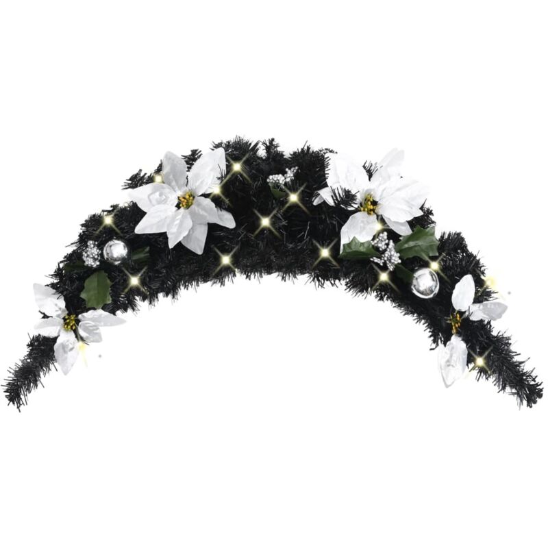 Christmas Arch With Led Lights Black 90 Cm Pvc Vidaxl