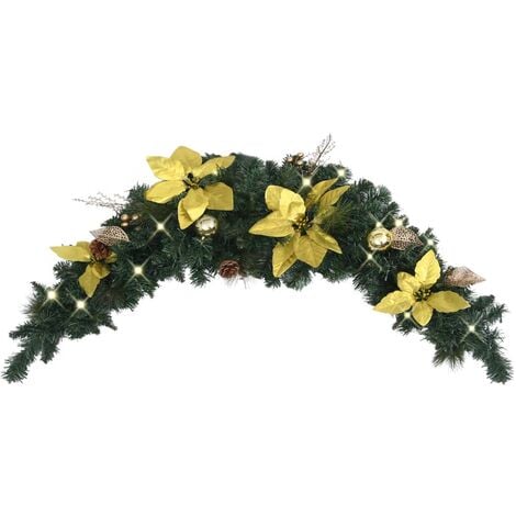 Christmas Arch with LED Lights Green 90 cm PVC