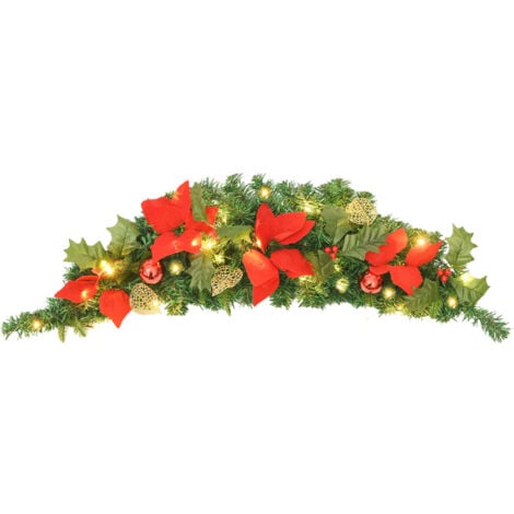 Christmas Arch with LED Lights Green 90 cm PVC