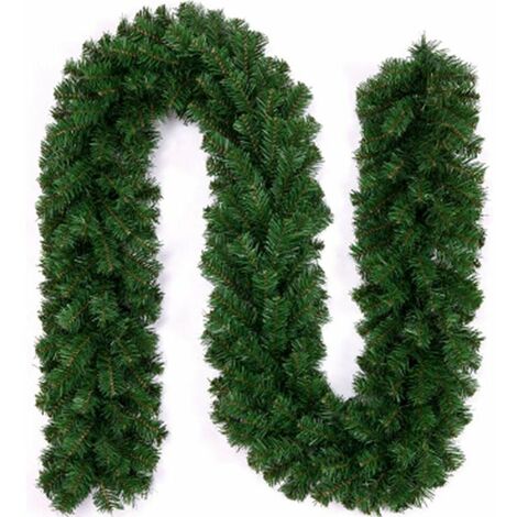 Christmas Artificial Tree Garland Head Decoration Indoor Outdoor Green Christmas Decorations Green Decorated Christmas Decoration Green Grass Christmas Decoration for Your Door,Wall 2.7m (1 PC