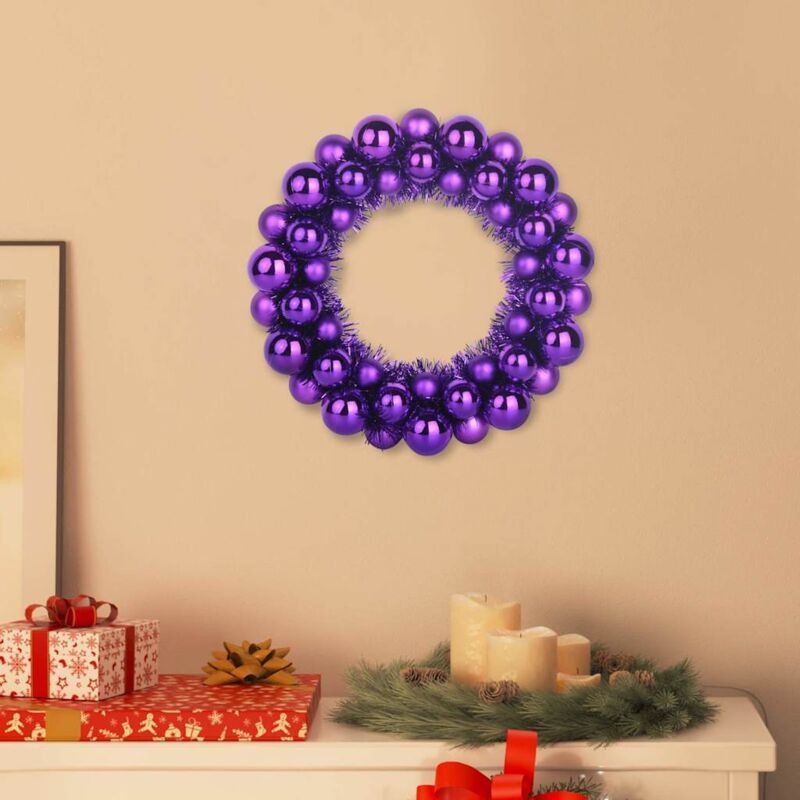 Christmas Ball Wreathes 2 Pcs Lilac 33 X 33 X 7 Cm Polystyrene Vidaxl