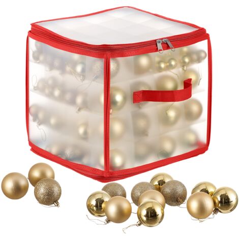 Christmas Bauble Storage Box (64 Baubles) - Christmas Ornaments, Accessories & Decorations - Sturdy & Easy to Assemble