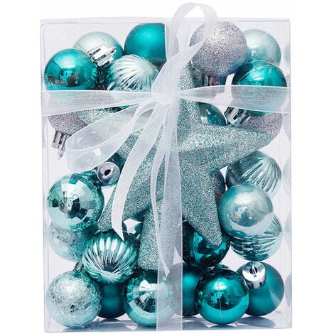Christmas Baubles, 30pcs Christmas Baubles, Christmas Tree Baubles Set, Christmas Tree Baubles Plastic, for Decorating Christmas Tree Glitter Christmas Tree Balls, 3CM-Mint Green