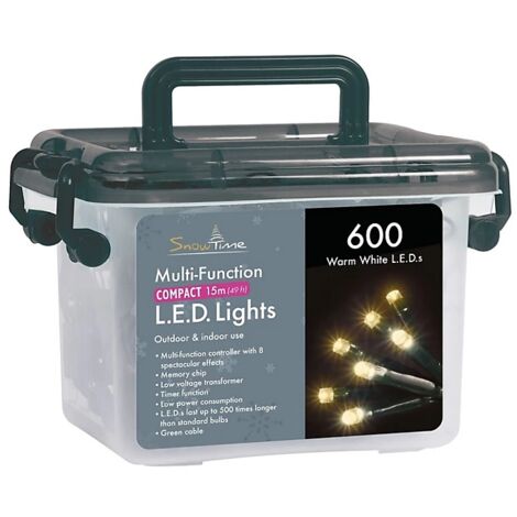 Christmas Compact Multifunction Lights - 600 Led's - Warm White