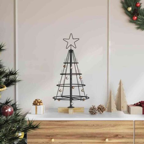 Christmas Cone Tree with Stand Black 60 cm Steel vidaXL