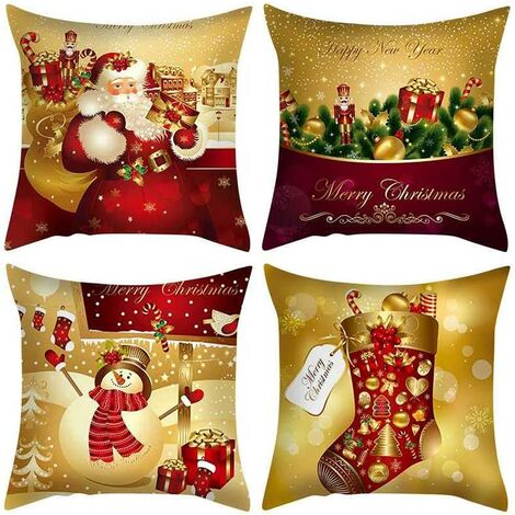 Chirpa Chirstmas Decorations Merry Christmas Pillow Cases Cotton Linen Sofa Cushion Cover Home Decor 