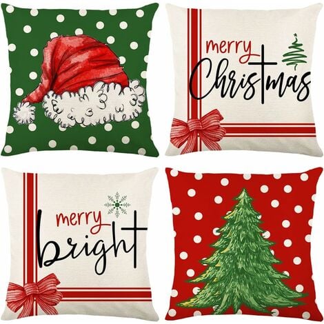 Christmas Pillow Covers 45x45cm Set Of 4 For Christmas Decorations