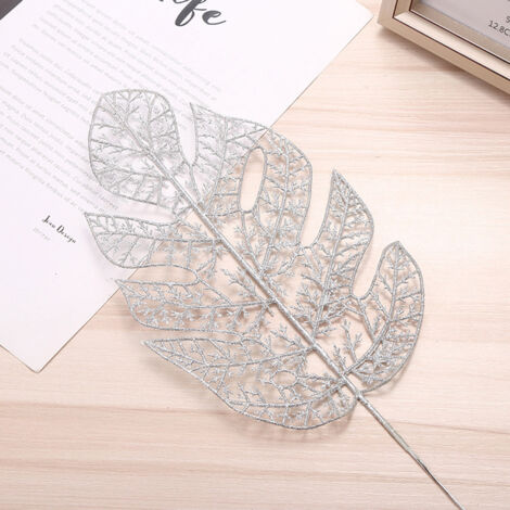 Christmas Decorations Glitter Hollow Leaves Christmas Tree Garland Ornament Pendant