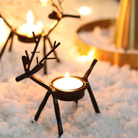 Christmas deer candle holder shape desk decoration candlestick for home cafe