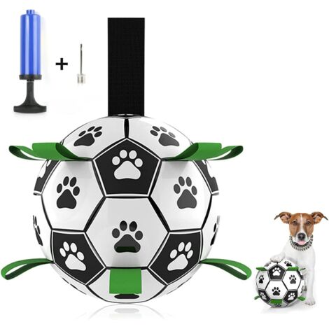 Christmas Dog Toy, Interactive Christmas Dog Football Toys with Tabs for Fetch and Tug Play. Durable Toy Ball for Medium and Small Dogs (2)