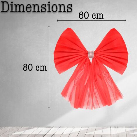 Christmas Door Bow – Red 9m Giant Bow Door Cover - Front Door Decorations for Xmas Wedding, Baby Shower