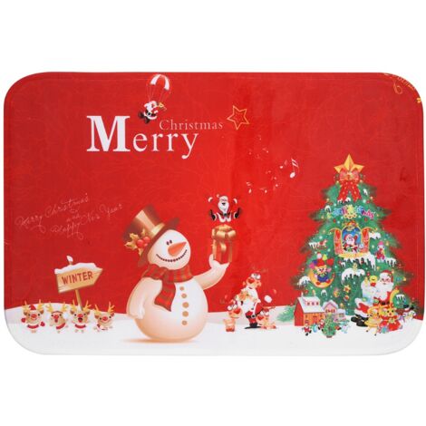 Christmas Door Mat AntiSlip Floor Mat Entrance Doormat Area Rug Carpet Household Supplies