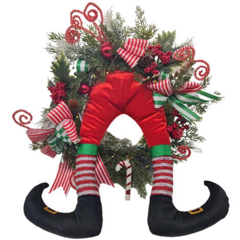 Christmas Door Wreath Christmas Thief Xmas Garland Xmas Door Hanger for Window or Front Door Decor