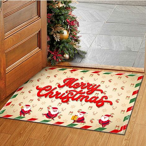 Christmas Doormat for Winter Merry Christmas Door Mat Indoor Outdoor Entrance Doormat Non Slip Rubber Backing Door Mat Funny Christmas Decorative