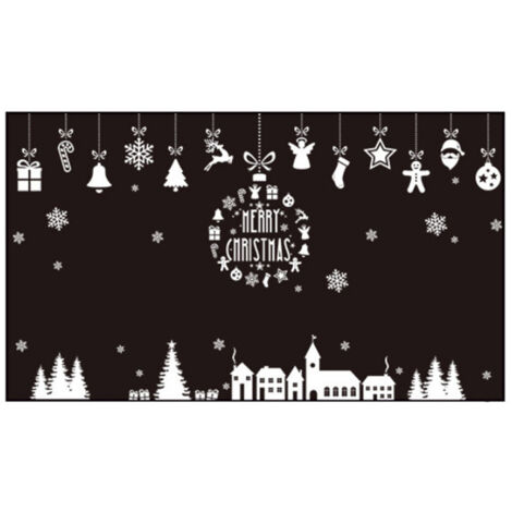 Christmas Element Pattern Snowflake Self adhesive Removable Decorative Sticker for Home Office