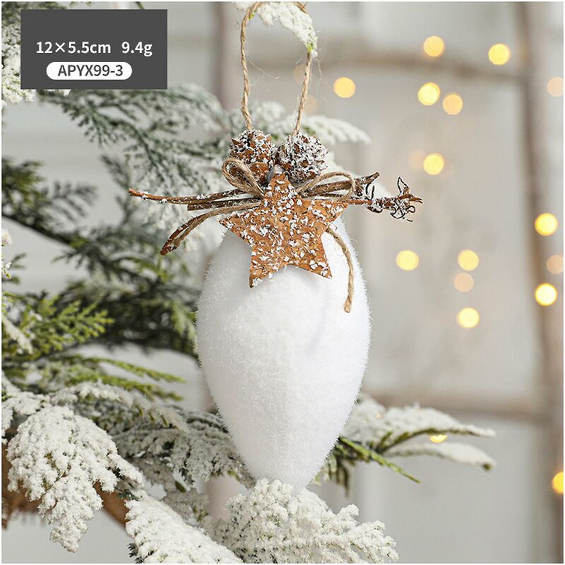 Christmas Foam Ball Ornaments White Waterdrop Snowball Bell Snowflake Foam For Xmas Tree Decor