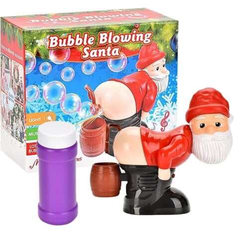 FLITI Christmas Funny Bubble Blowing Santa Farting Bubble Machine Machine À Bulles pour Enfant du Père Noël Souffleur De Bulles du Père