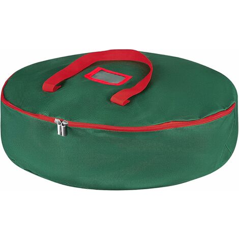 Christmas Garland and Wreath Storage Bag, Waterproof Oxford Fabric Christmas Tree Organizer Box with Window, Storage Container for Holiday Decorations (76cm, Green)