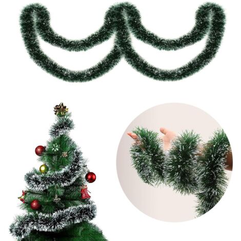 Christmas Garland, Christmas Decorative Garlands - 2m x 5pcs, Hanging Decorations for Christmas Tree, Wreaths, Weddings, Birthdays and Party Supplies, Artificial Christmas Tree Garland