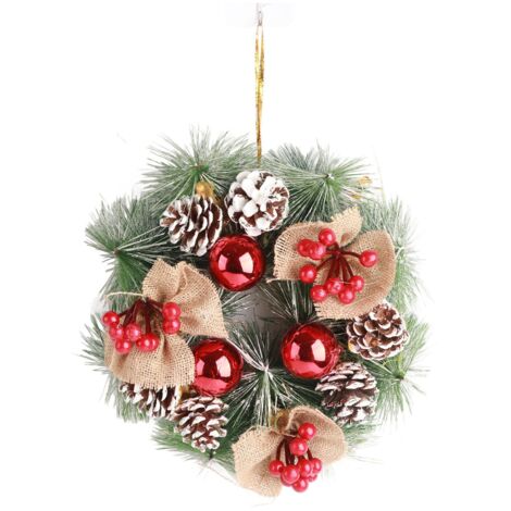 Christmas Garland Vivid Lifelike Pine Needles Christmas Decorative Garland for Front Door Home Decorations A Type Small