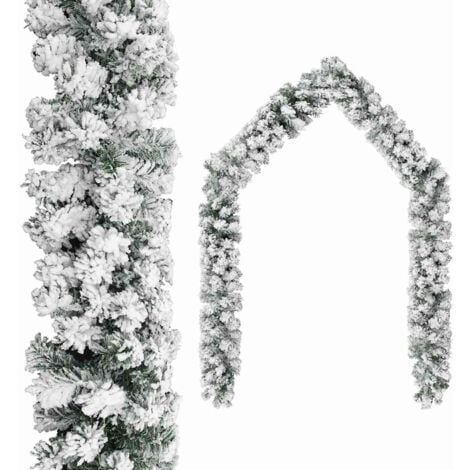 Christmas Garland with Flocked Snow Green 5 m PVC vidaXL