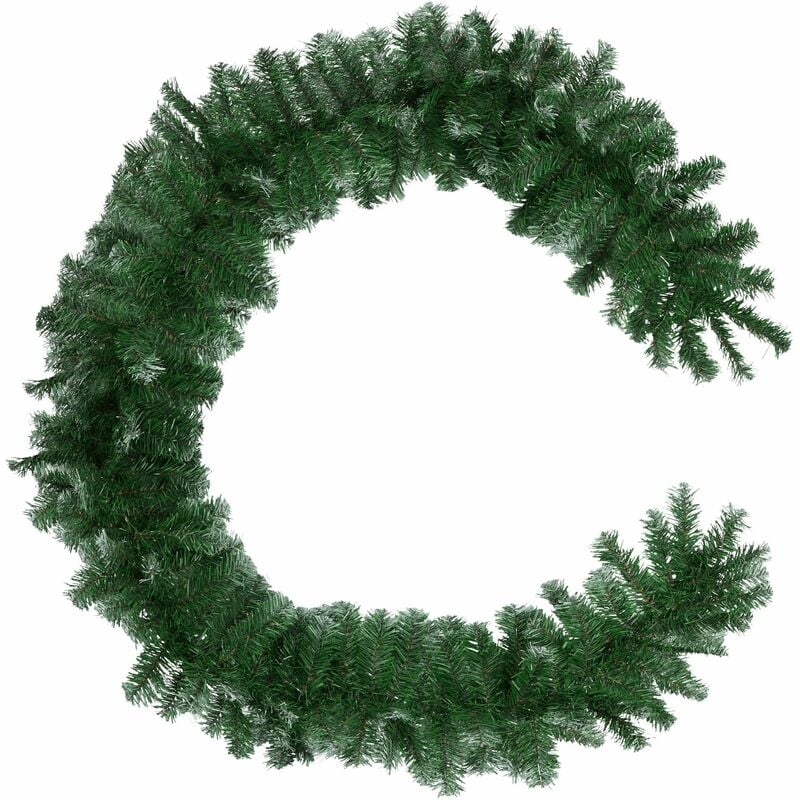 Christmas garland with white tips - Christmas wreath, garland, wreath - green
