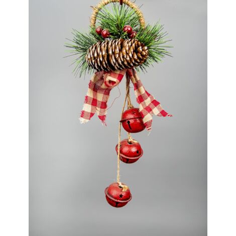 Christmas hanging decoration 46 CM Red rusty bells