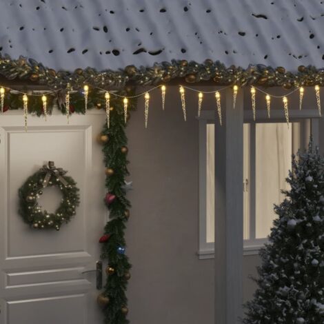 Christmas Icicle Light 100 LEDs Warm White 10 m Acrylic PVC vidaXL