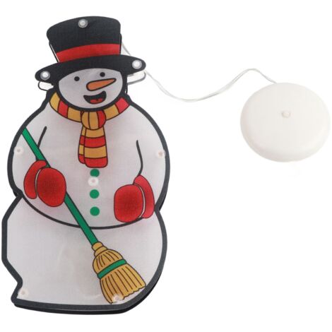 Christmas Lighted Decoration Snowman LED Window Hanging Lamp with Suction Cup for Scene Layout