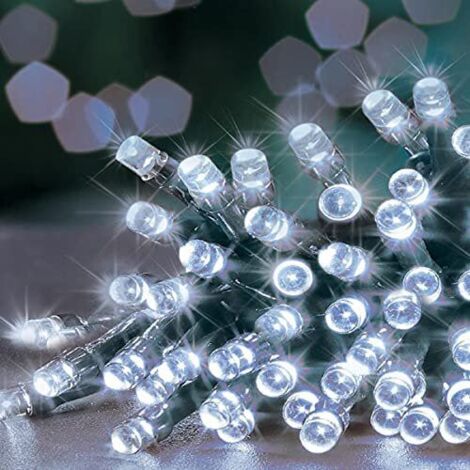 Christmas Lights 1,000 White LED Lit Xmas Fairy Lights with 2 Lighting Modes Static Flickering