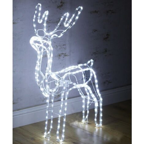 Christmas Motorised Reindeer Rudolf Light Rope LED Lit Xmas Lighting (116cm)