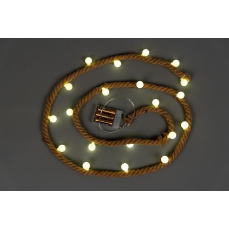 Christmas Party Room Wall Decorations 20 LED Battery Operated Hemp Rope String