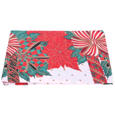 Christmas Polyester Printing Table Cloth Cover for Home Kitchen Party Tabletop DecorationA Type Candle Pattern